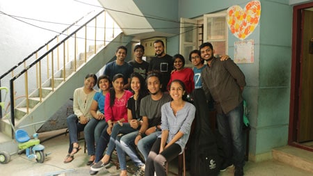 group at Nireekshana, a school for differently abled children