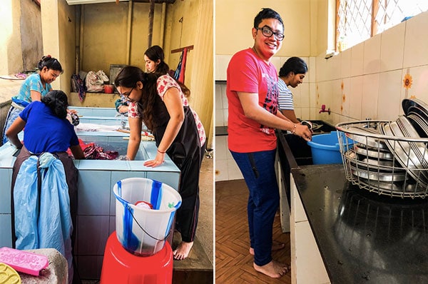 Serving and doing chores at an orphanage in Bangalore