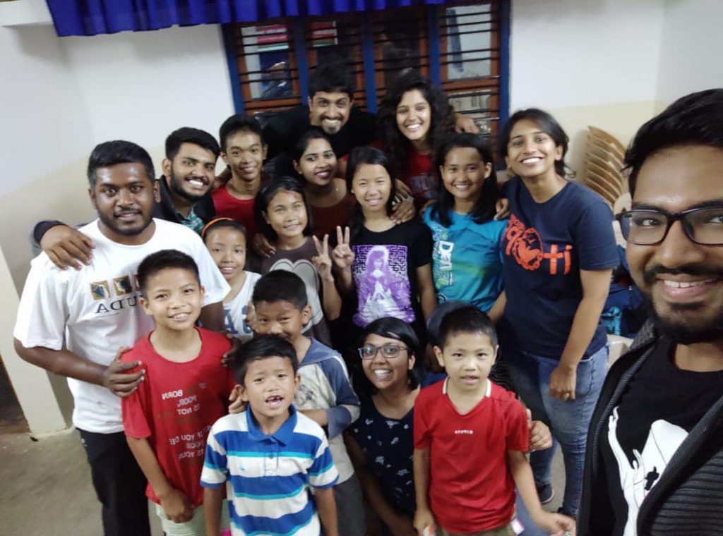 selfie with the Little More Love volunteers in Bangalore