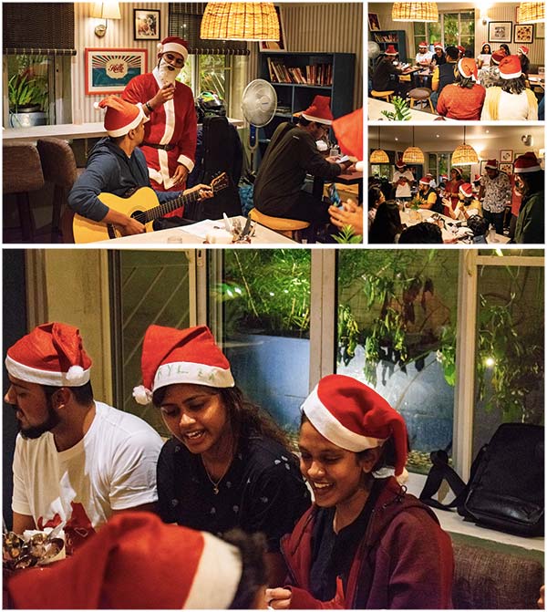 Our volunteers celebrated Christmas by singing at a cafe