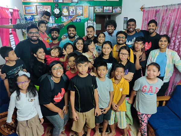 The Little More Love members at an orphanage in Bangalore