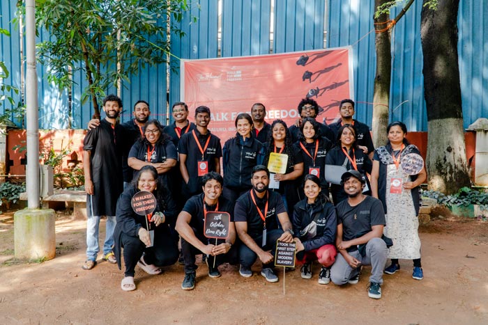 Group photo of the volunteers at the Walk for Freedom 2022