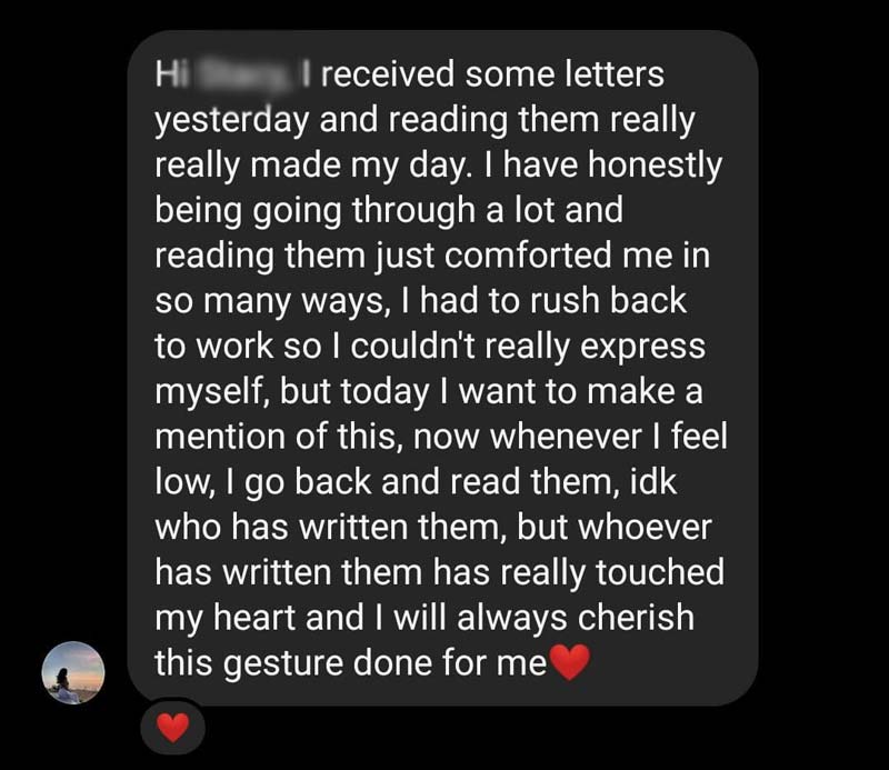 feedback from letter writers
