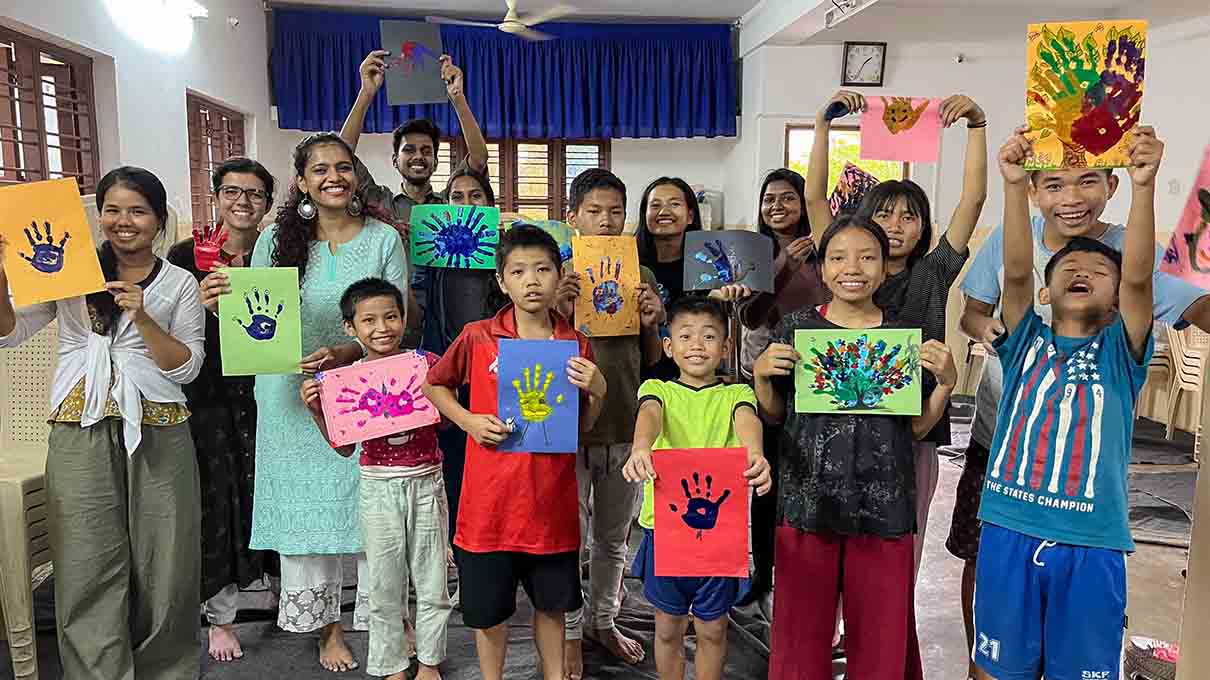Group Photo Of Lions Hope Home Art Activity